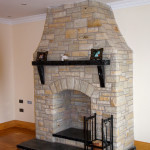 Brown Quartzite With Limestone Mantle And Double Layer Hearth