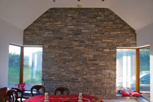 Internal Feature Wall Built From 50% Brown And 50% Blue Donegal Slate