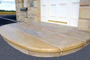 Donegal Sandstone Step With 10mm Chamfer To Tread And Sandstone Riser