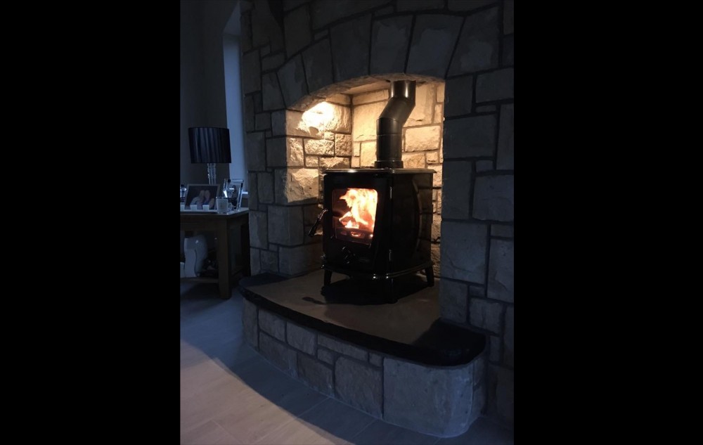 Inset lighting to enhance fireplace